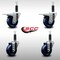 Service Caster 3.5'' SS Solid Poly Swivel 1'' Expanding Stem Caster Set 2 Total Lock Brakes, 4PK SCC-SSEXTTL20S3514-SPUS-2-S-2-1 - alternate 5